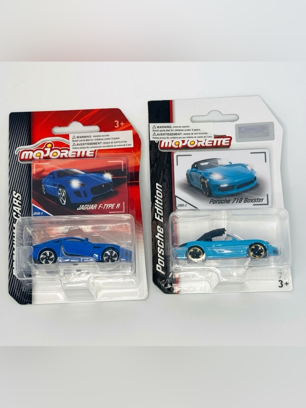 Majorette Diecast Bundle Blue Jaguar F-Type R & Porsche 718 Boxster NIP